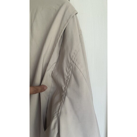 Tommy Hilfiger Men's Vintage Bomber Beige Collared Zip Up Buttons Pockets Size L - Picture 9 of 14